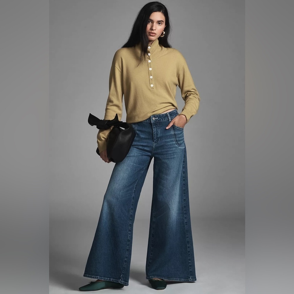 NWT! Anthropologie Pilcro High-Rise Wide-Leg Trouser Jeans - Size 27 4️⃣